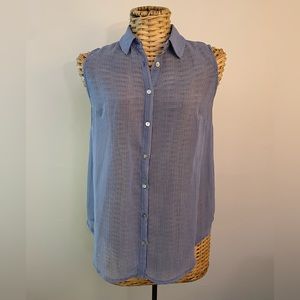 A New Day sleeveless pin stripe button blouse